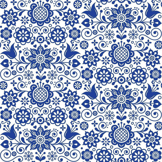 Blue Glass Ornate - Rice Decoupage Paper