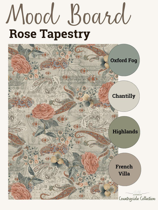Rose Tapestry - A2 Rice Decoupage Paper