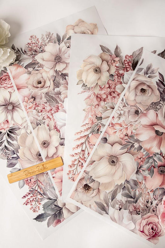 Soft Wintery Floral - Large Transfer