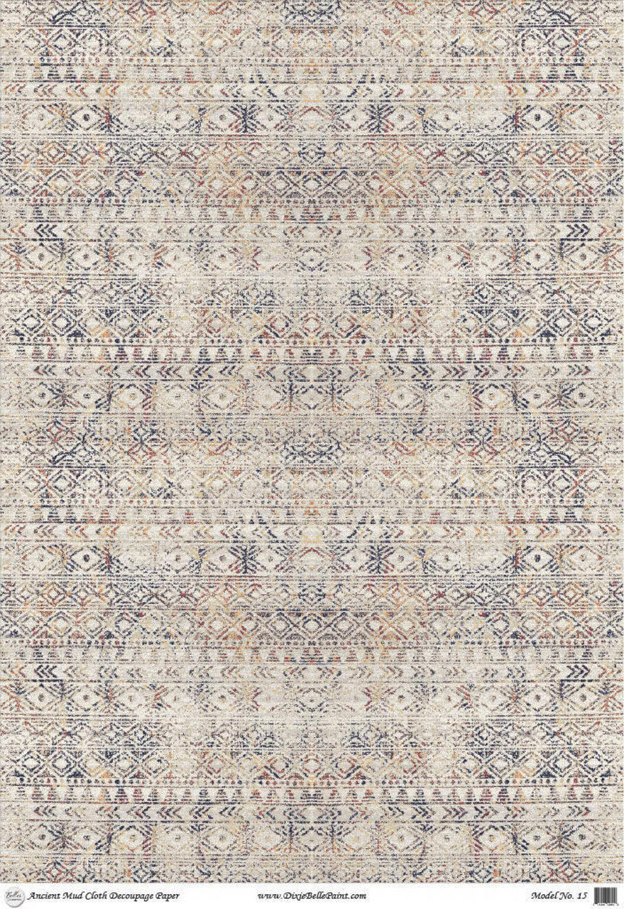 Ancient Mud Cloth - A1 Rice Decoupage Paper