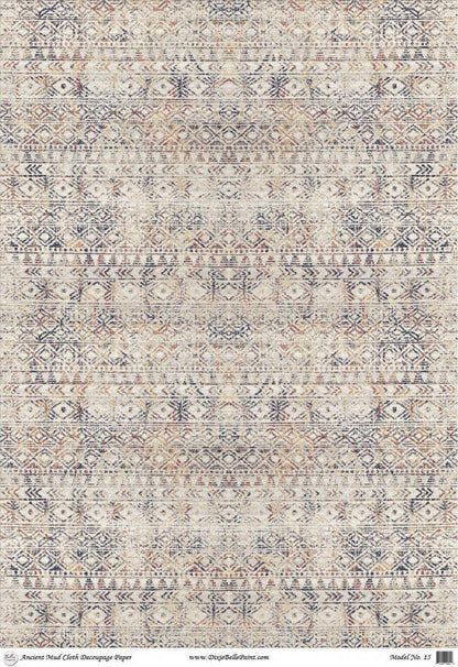 Ancient Mud Cloth - A1 Rice Decoupage Paper