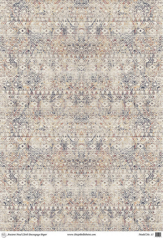 Ancient Mud Cloth - A1 Rice Decoupage Paper