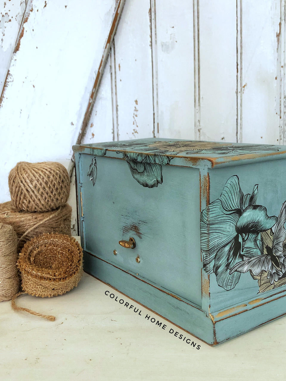 Blue and Yellow Floral - Rice Decoupage Paper