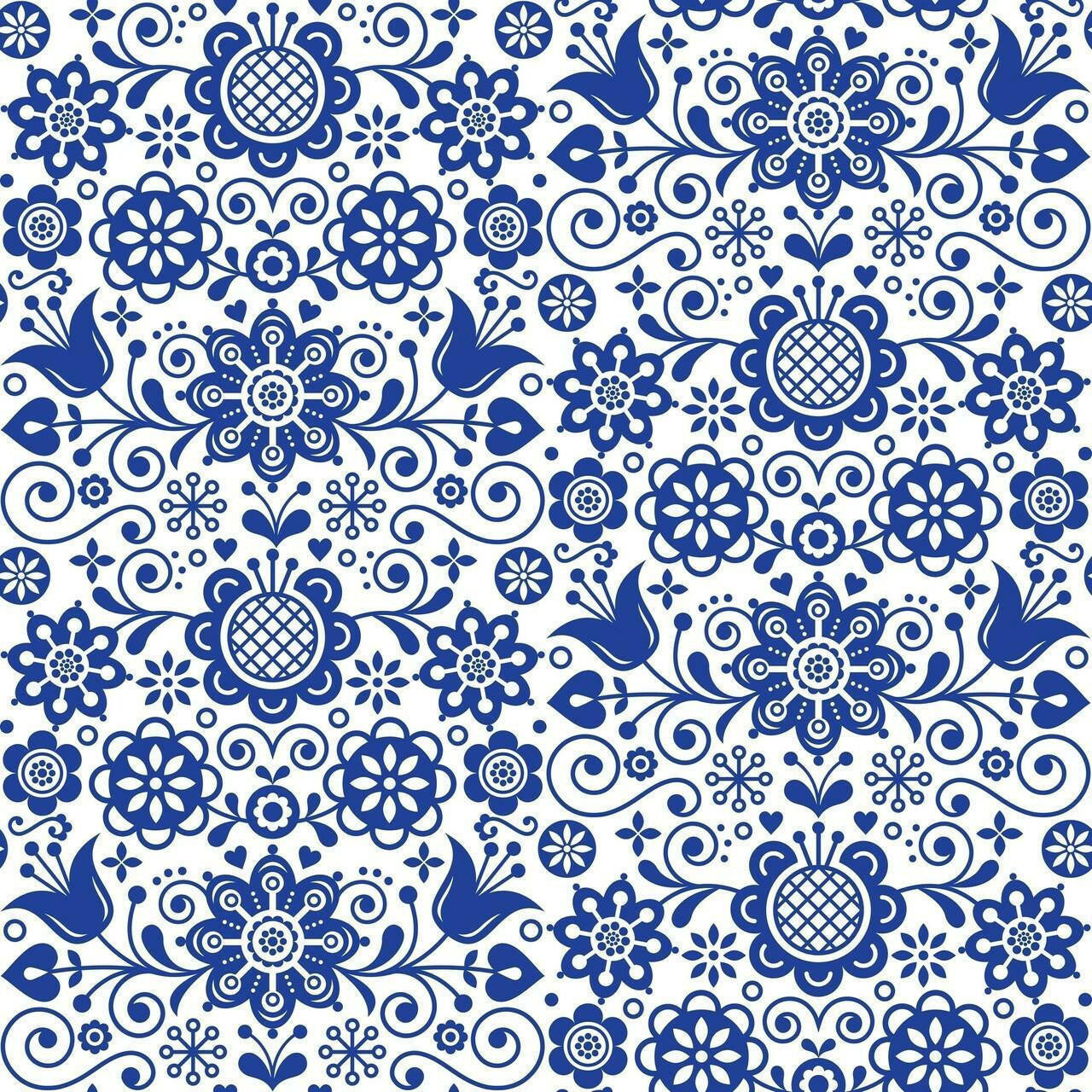 Blue Glass Ornate - Rice Decoupage Paper