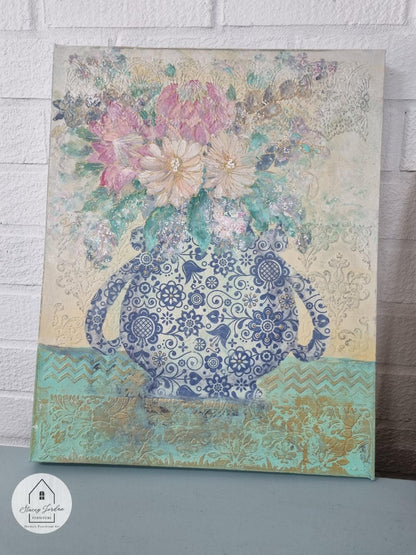 Blue Glass Ornate - Rice Decoupage Paper