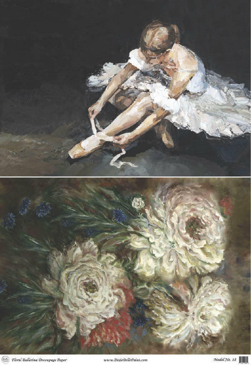 Floral Ballerina - A1 Rice Decoupage Paper