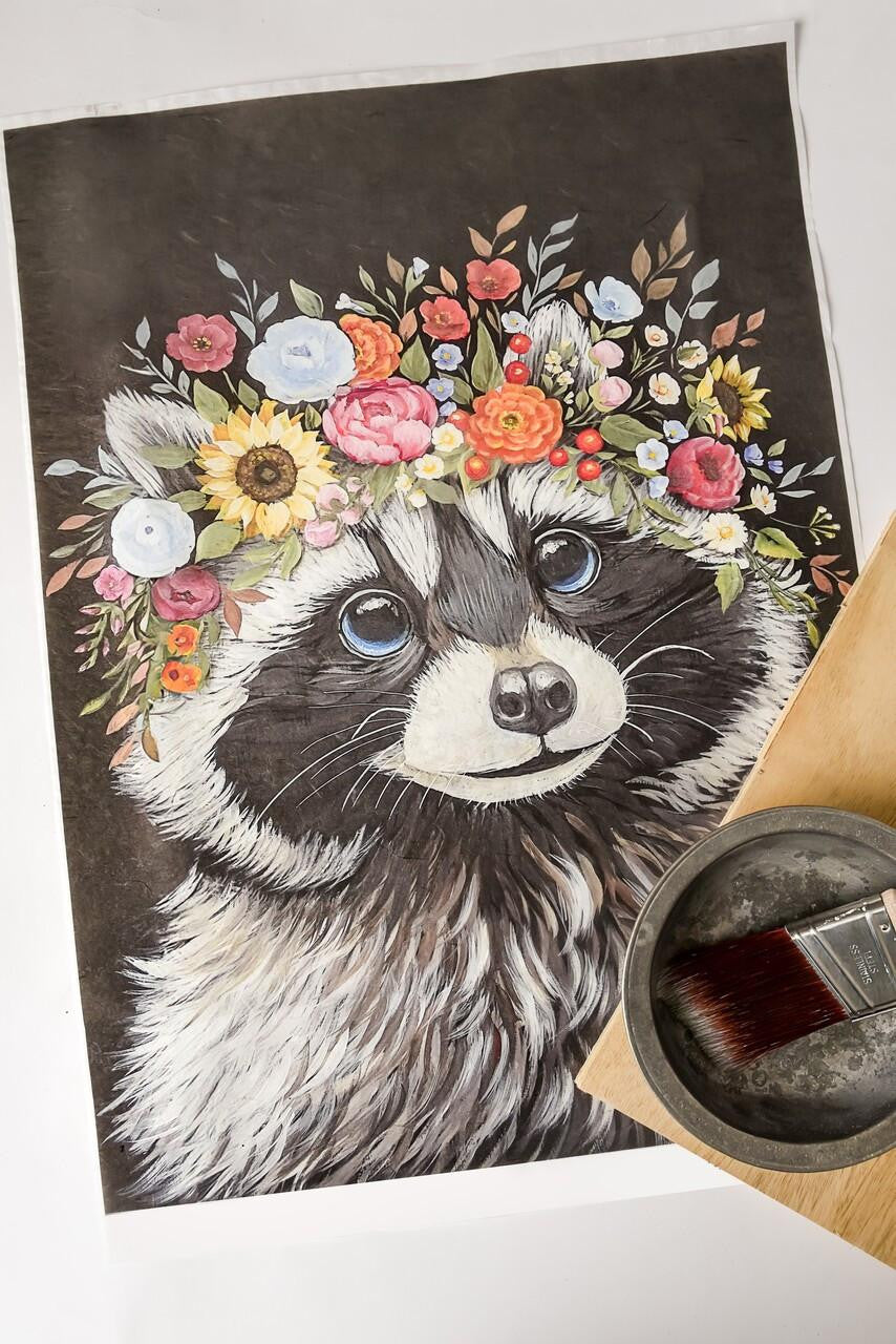 Clever Raccoon - Rice Decoupage Paper