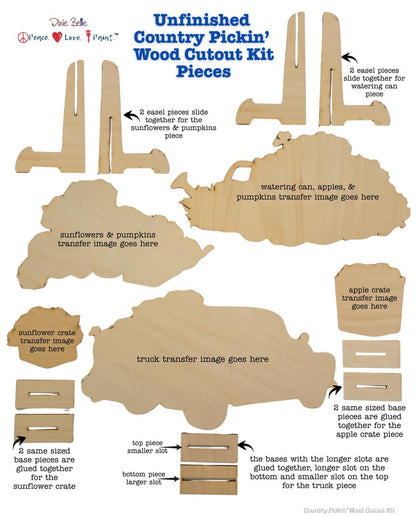 Country Pickin' Wood Cutout Kit