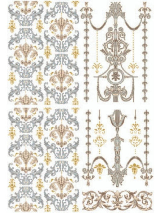 Gilded Damask - Water Slide Transfer