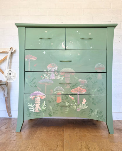 Moonlit Mushrooms - Stencil