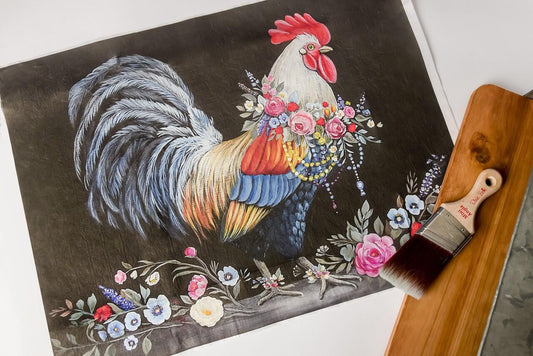 Royal Rooster - Rice Decoupage Paper