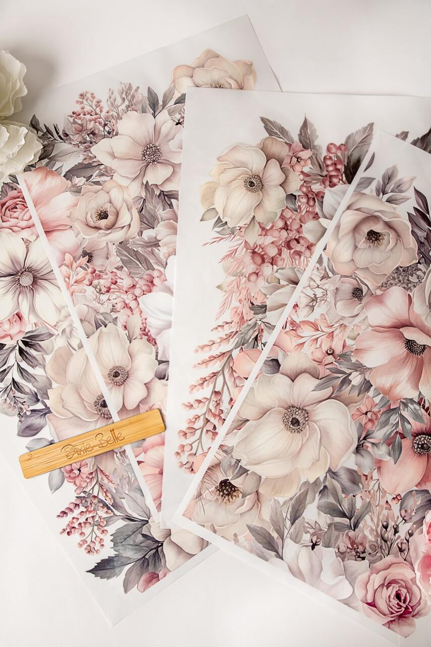 Soft Wintery Floral - Large Transfer
